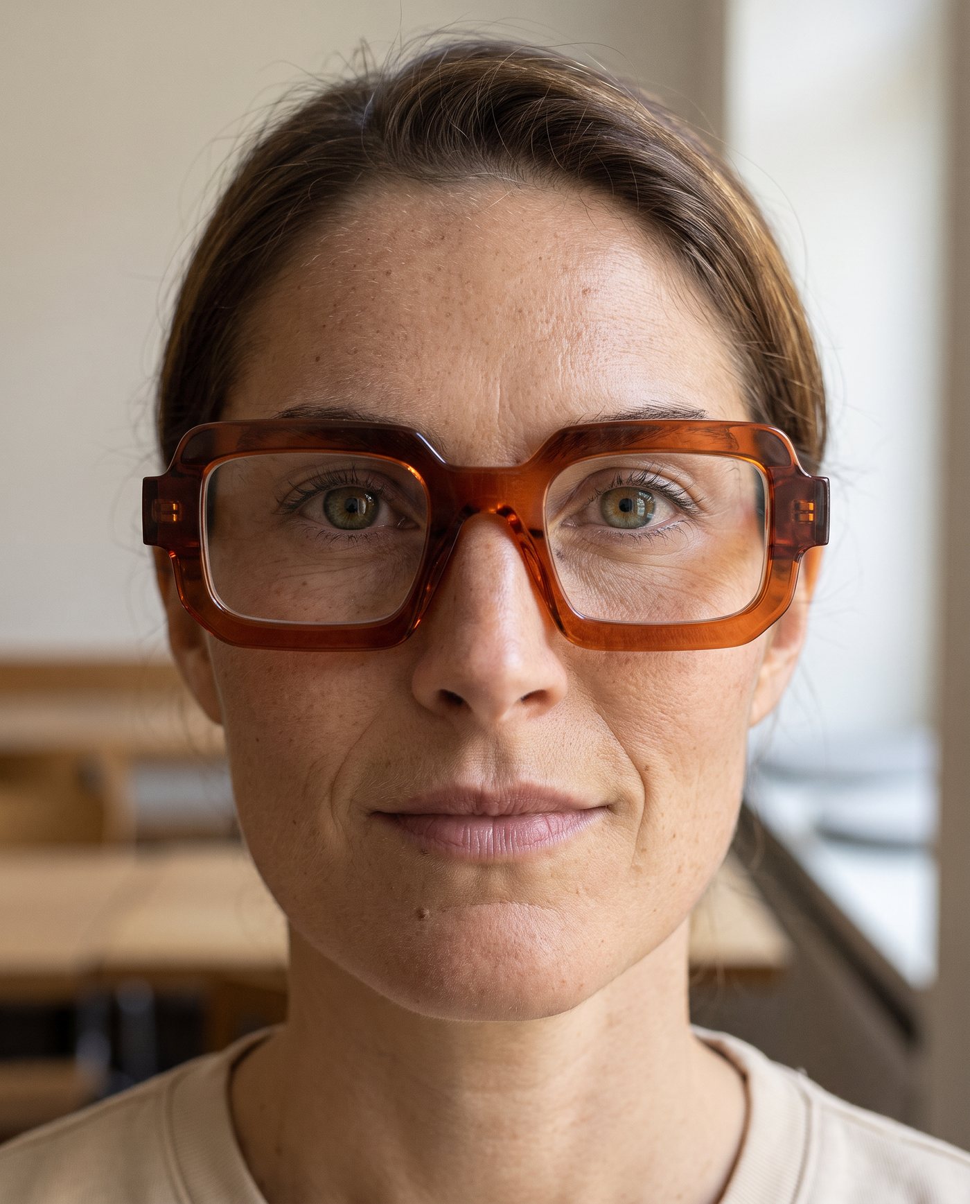 Mann mit honigfarbener runder Sonnenbrille auf einem Boot